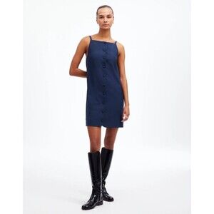 Madewell Blue Sheath Mini Dress Square Neck Sleeveless